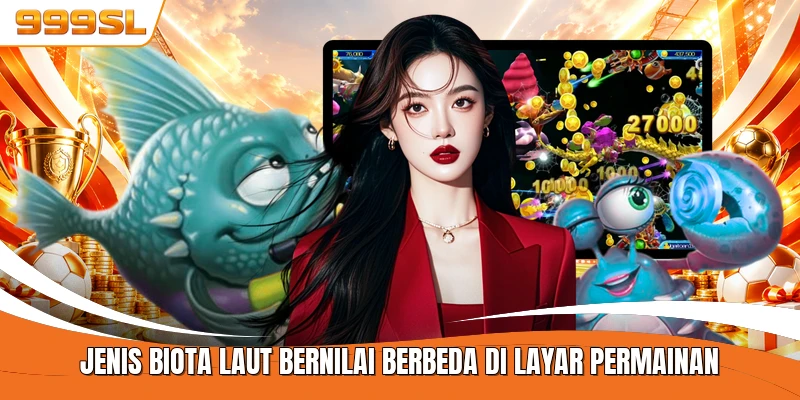 Jenis biota laut bernilai berbeda di layar permainan
